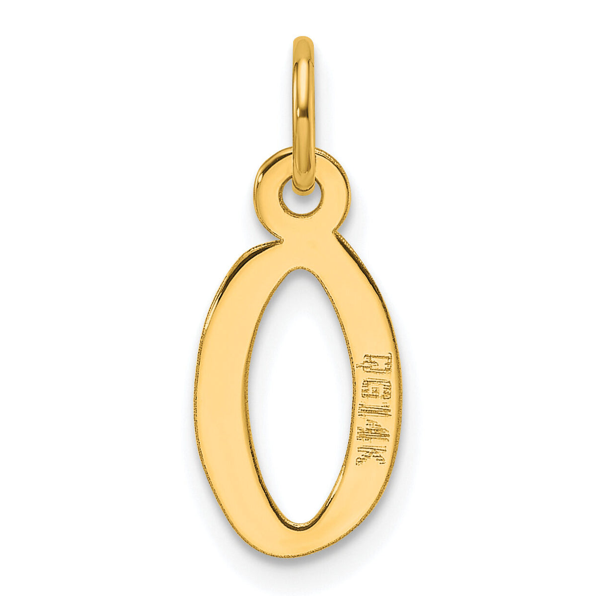 14K  Slanted Block Letter O Initial Charm-YC1552O