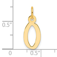 14K  Slanted Block Letter O Initial Charm-YC1552O