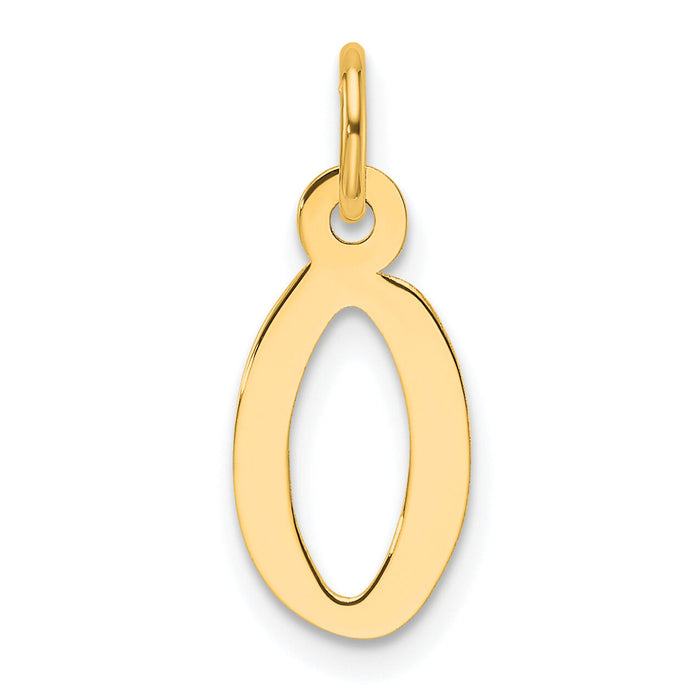 14K  Slanted Block Letter O Initial Charm-YC1552O