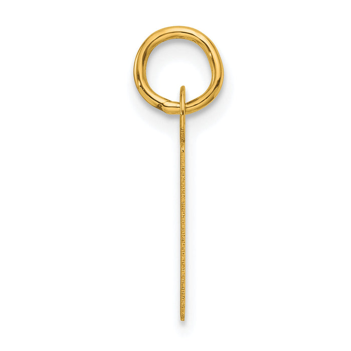 14K  Slanted Block Letter P Initial Charm-YC1552P