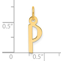 14K  Slanted Block Letter P Initial Charm-YC1552P