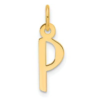 14K  Slanted Block Letter P Initial Charm-YC1552P