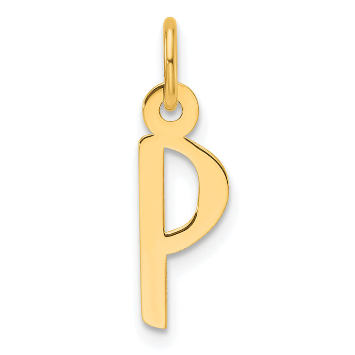 14K  Slanted Block Letter P Initial Charm-YC1552P