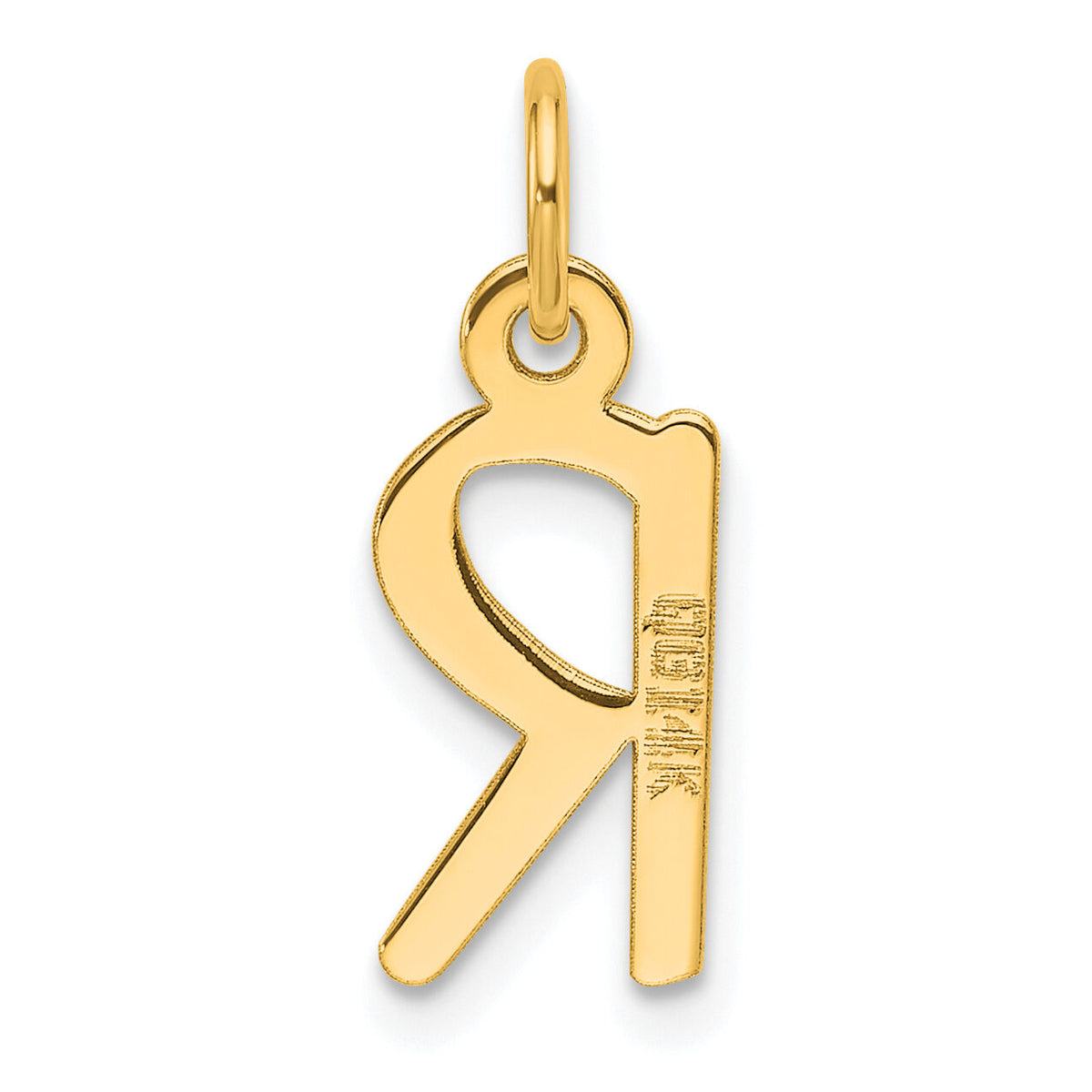14K  Slanted Block Letter R Initial Charm-YC1552R