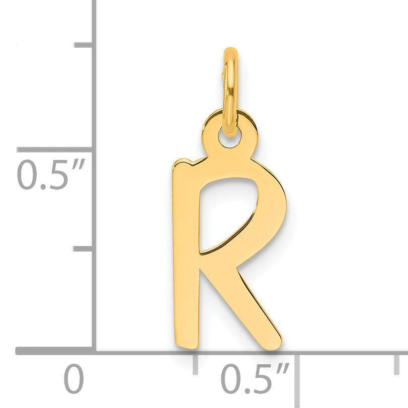 14K  Slanted Block Letter R Initial Charm-YC1552R