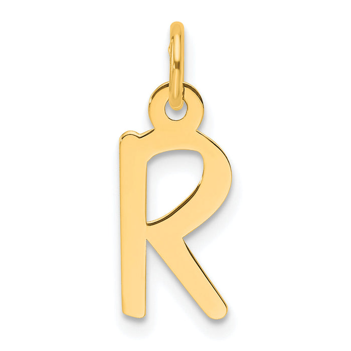14K  Slanted Block Letter R Initial Charm-YC1552R