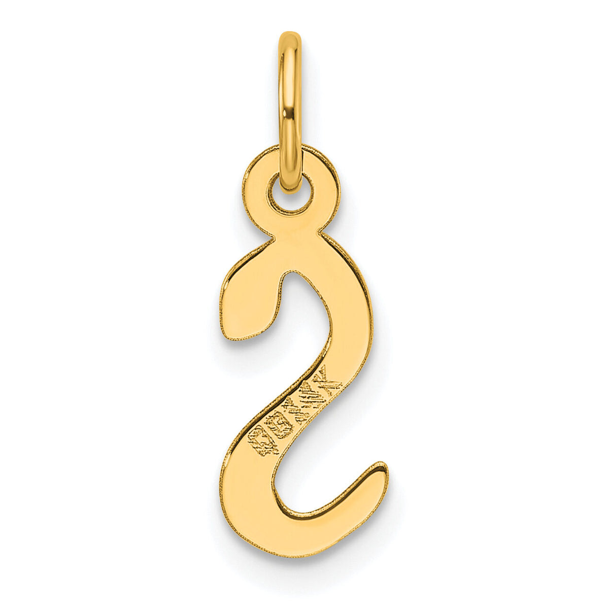 14K  Slanted Block Letter S Initial Charm-YC1552S