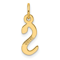 14K  Slanted Block Letter S Initial Charm-YC1552S