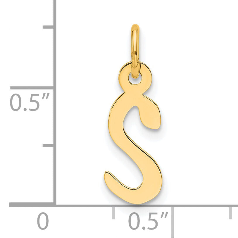14K  Slanted Block Letter S Initial Charm-YC1552S