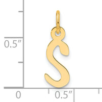 14K  Slanted Block Letter S Initial Charm-YC1552S