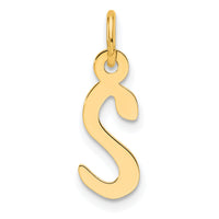 14K  Slanted Block Letter S Initial Charm-YC1552S