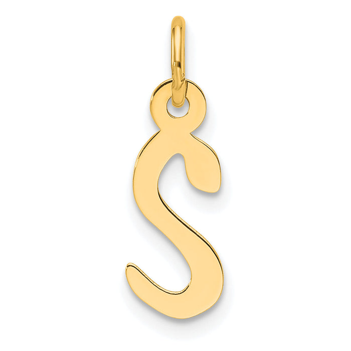 14K  Slanted Block Letter S Initial Charm-YC1552S