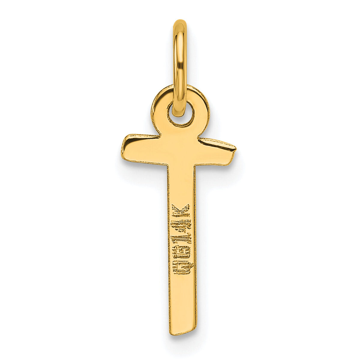 14K  Slanted Block Letter T Initial Charm-YC1552T