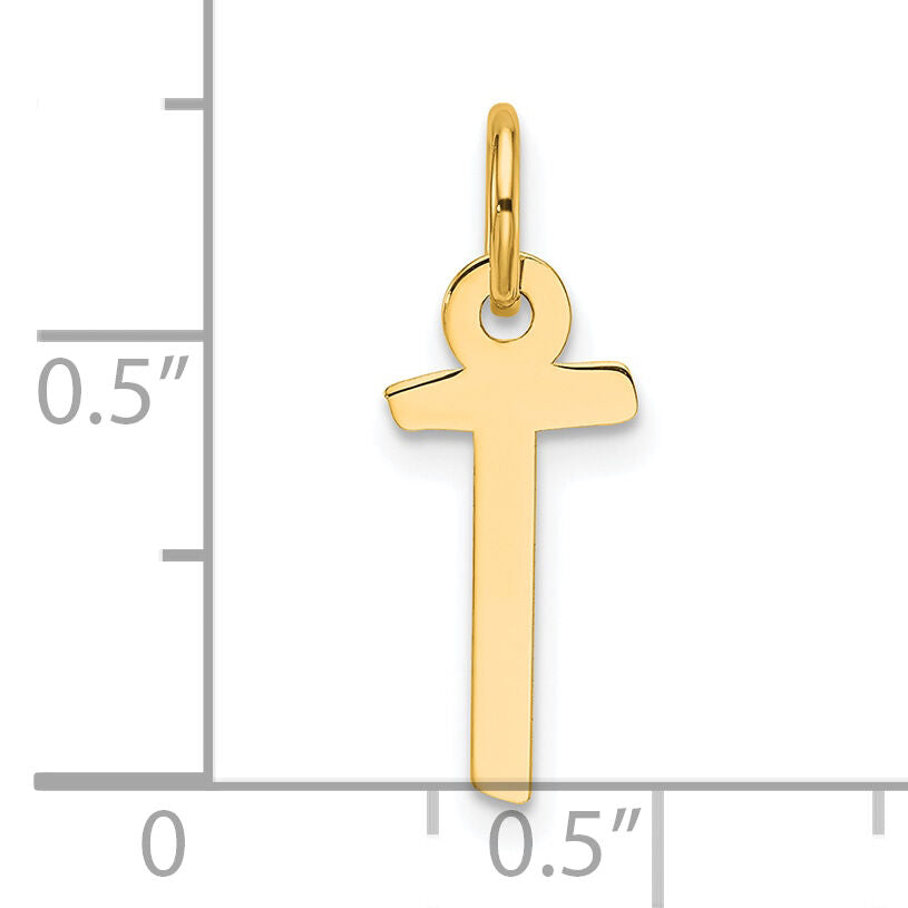 14K  Slanted Block Letter T Initial Charm-YC1552T