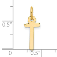 14K  Slanted Block Letter T Initial Charm-YC1552T