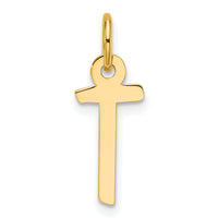 14K  Slanted Block Letter T Initial Charm-YC1552T