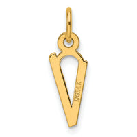 14K  Slanted Block Letter V Initial Charm-YC1552V