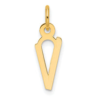14K  Slanted Block Letter V Initial Charm-YC1552V