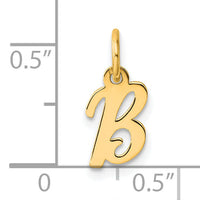 14K Small Script Letter B Initial Charm-YC1553B