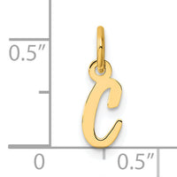 14K Small Script Letter C Initial Charm-YC1553C