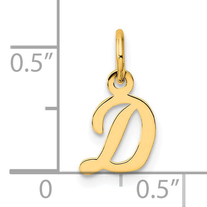 14K Small Script Letter D Initial Charm-YC1553D