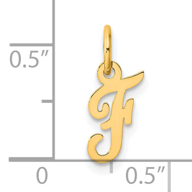 14K Small Script Letter F Initial Charm-YC1553F