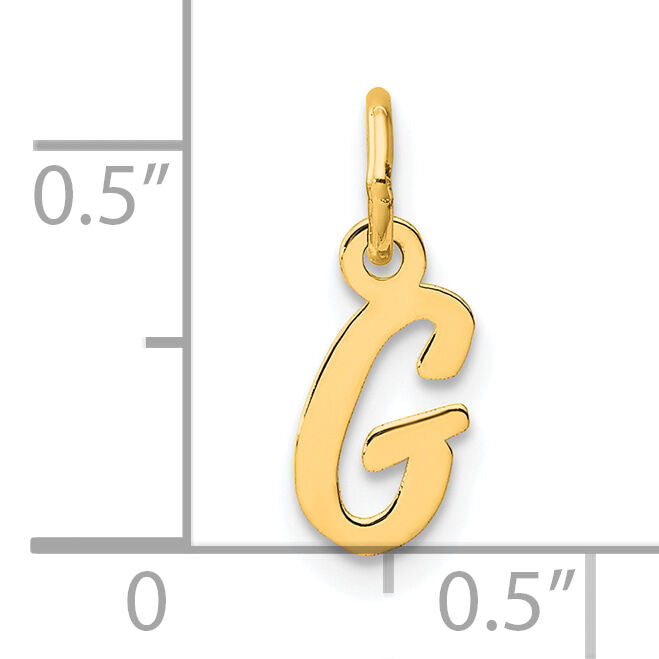 14K Small Script Letter G Initial Charm-YC1553G