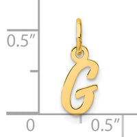 14K Small Script Letter G Initial Charm-YC1553G