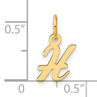 14K Small Script Letter H Initial Charm-YC1553H