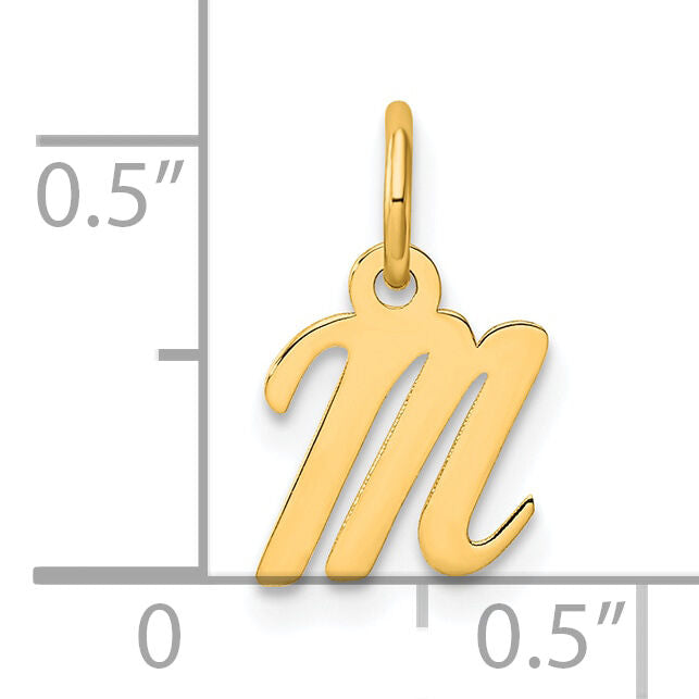 14K Small Script Letter M Initial Charm-YC1553M