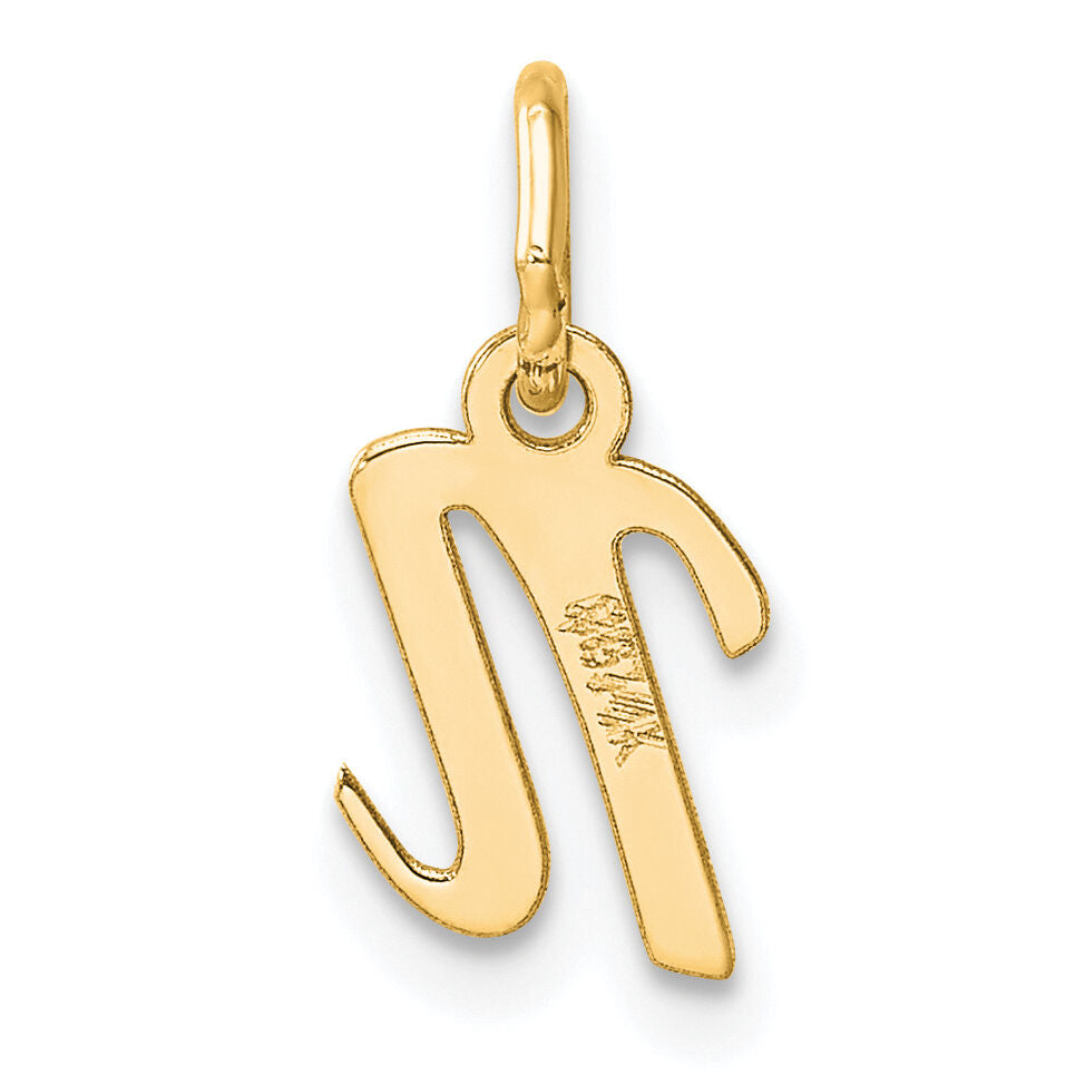 14K Small Script Letter N Initial Charm-YC1553N