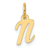 14K Small Script Letter N Initial Charm-YC1553N