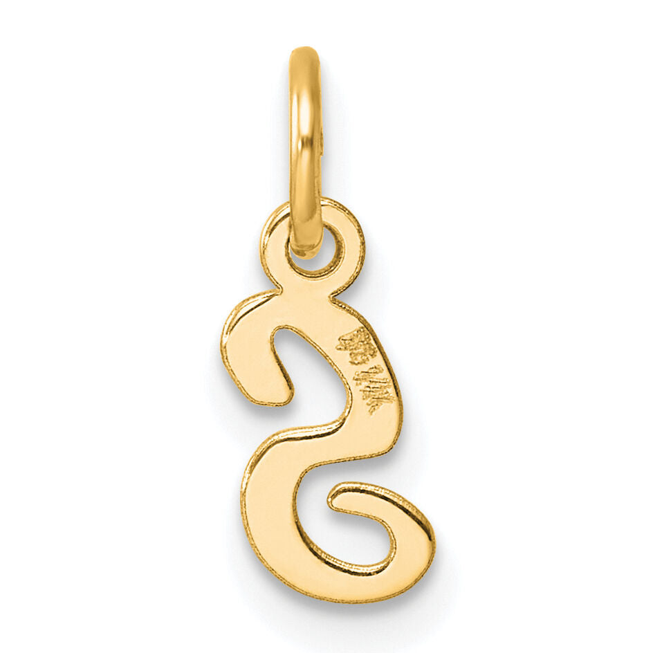 14K Small Script Letter S Initial Charm-YC1553S