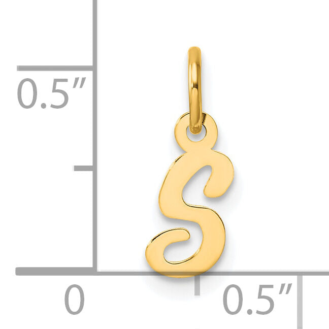 14K Small Script Letter S Initial Charm-YC1553S