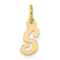 14K Small Script Letter S Initial Charm-YC1553S