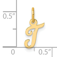 14K Small Script Letter T Initial Charm-YC1553T