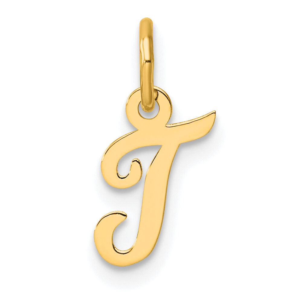 14K Small Script Letter T Initial Charm-YC1553T