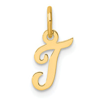 14K Small Script Letter T Initial Charm-YC1553T