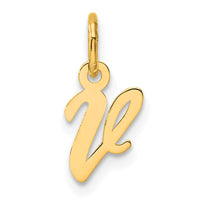 14K Small Script Letter V Initial Charm-YC1553V