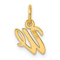 14K Small Script Letter W Initial Charm-YC1553W