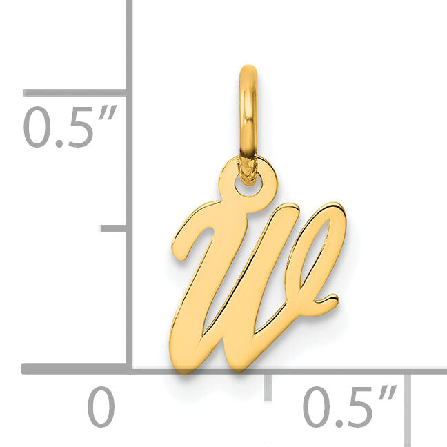 14K Small Script Letter W Initial Charm-YC1553W