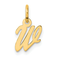 14K Small Script Letter W Initial Charm-YC1553W