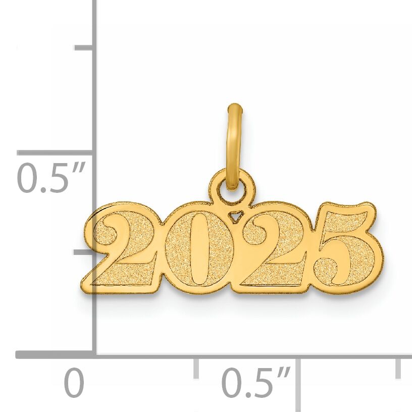 14k Polished and Satin Horizontal 2025 Charm-YC1554-25