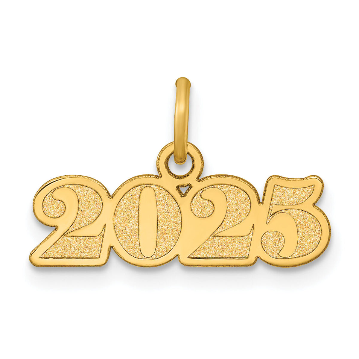 14k Polished and Satin Horizontal 2025 Charm-YC1554-25