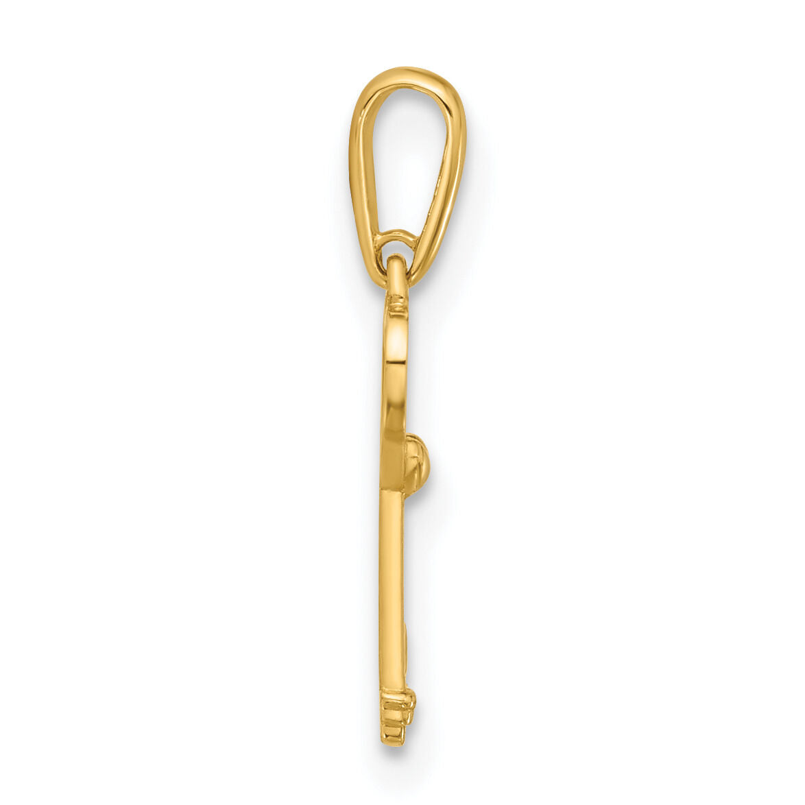 14k Polished Heart Key Pendant-YC1557