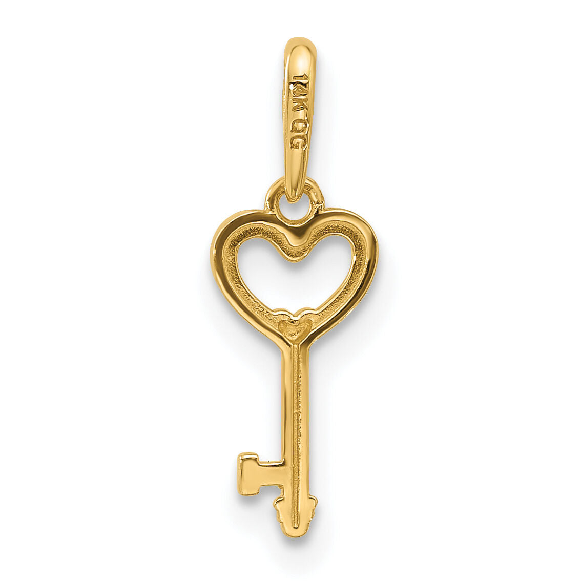 14k Polished Heart Key Pendant-YC1557