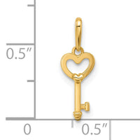 14k Polished Heart Key Pendant-YC1557