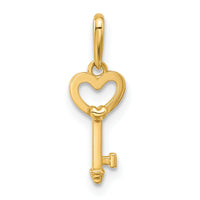14k Polished Heart Key Pendant-YC1557