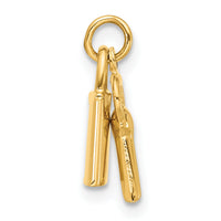 14K Polished Lock and Key Pendant-YC1558