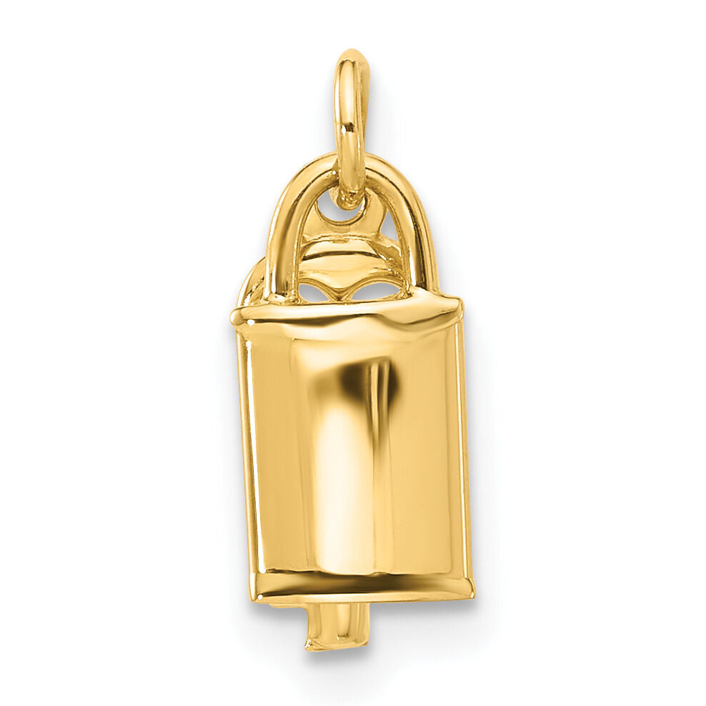 14K Polished Lock and Key Pendant-YC1558